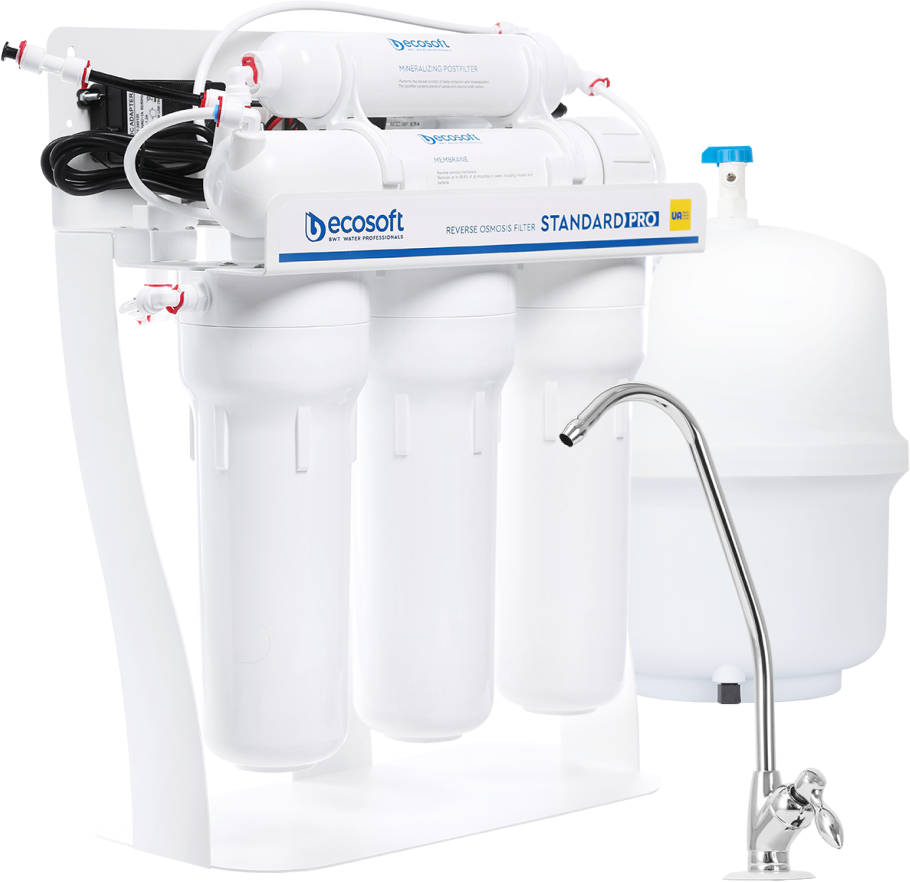 Filtru de osmoză inversă STANDARD PRO cu mineralizare și pompă pe suport metalic - imagine 5